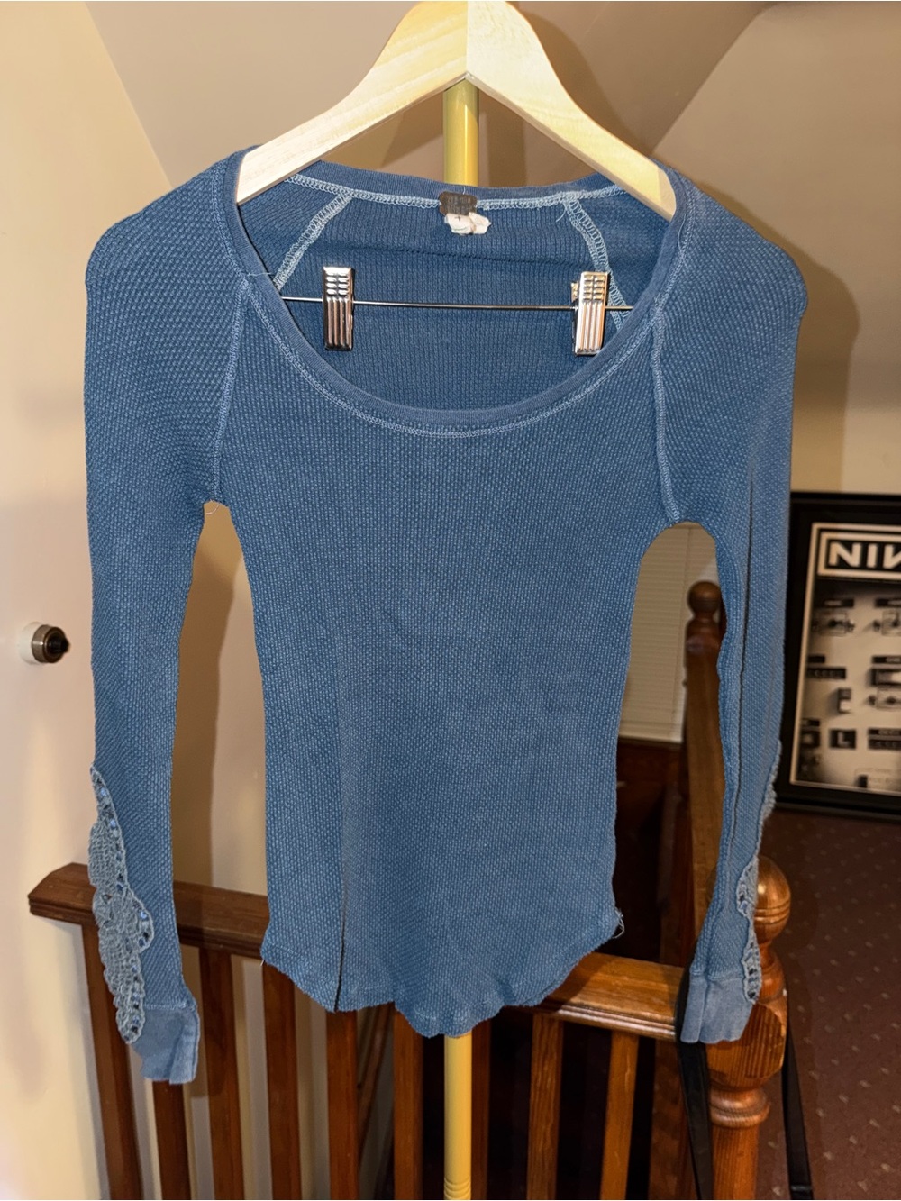 Free People long sleeve thermal slate blue